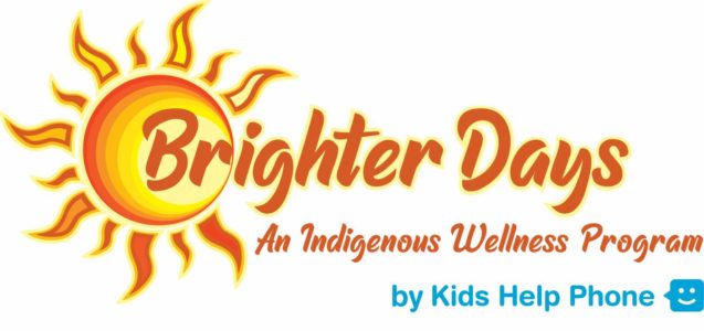 The logo for Brighter Days: An Indigenous Wellness Program by Kids Help Phone