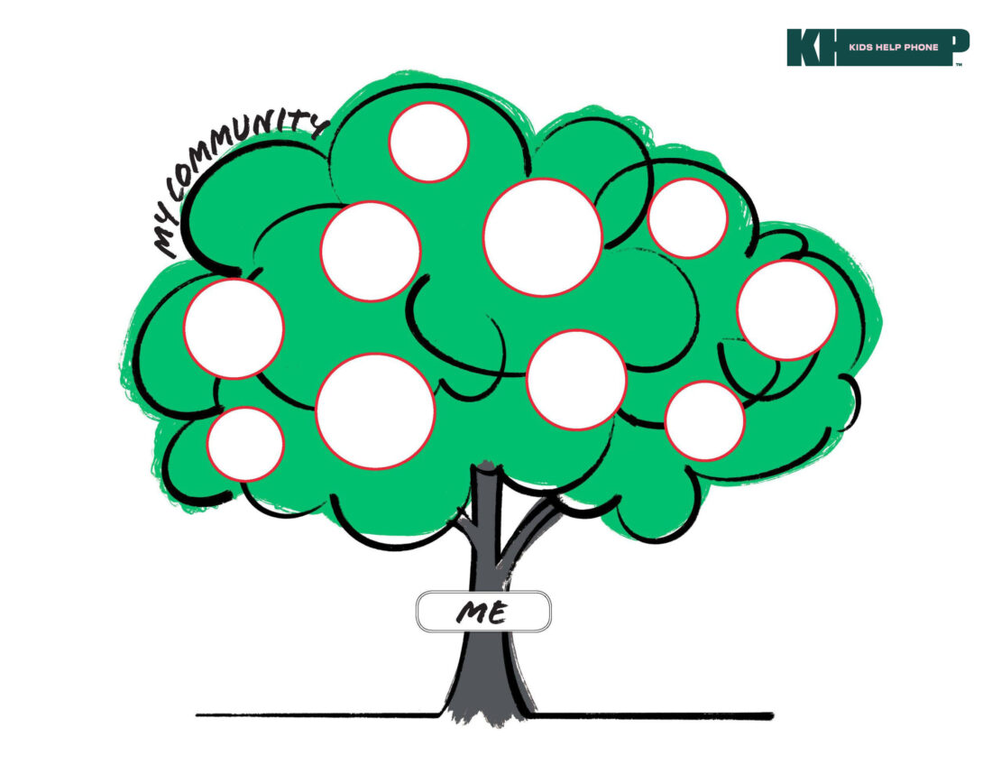 An image of a tree with various blank circles throughout.