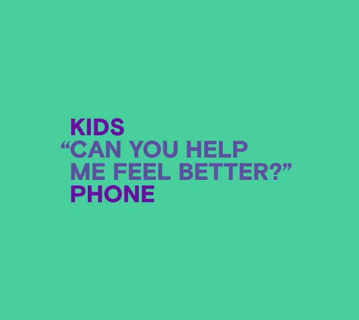 An image featuring anonymized, aggregated, paraphrased text from youth contacting Kids Help Phone for mental health support that reads, “Can you help me feel better?”