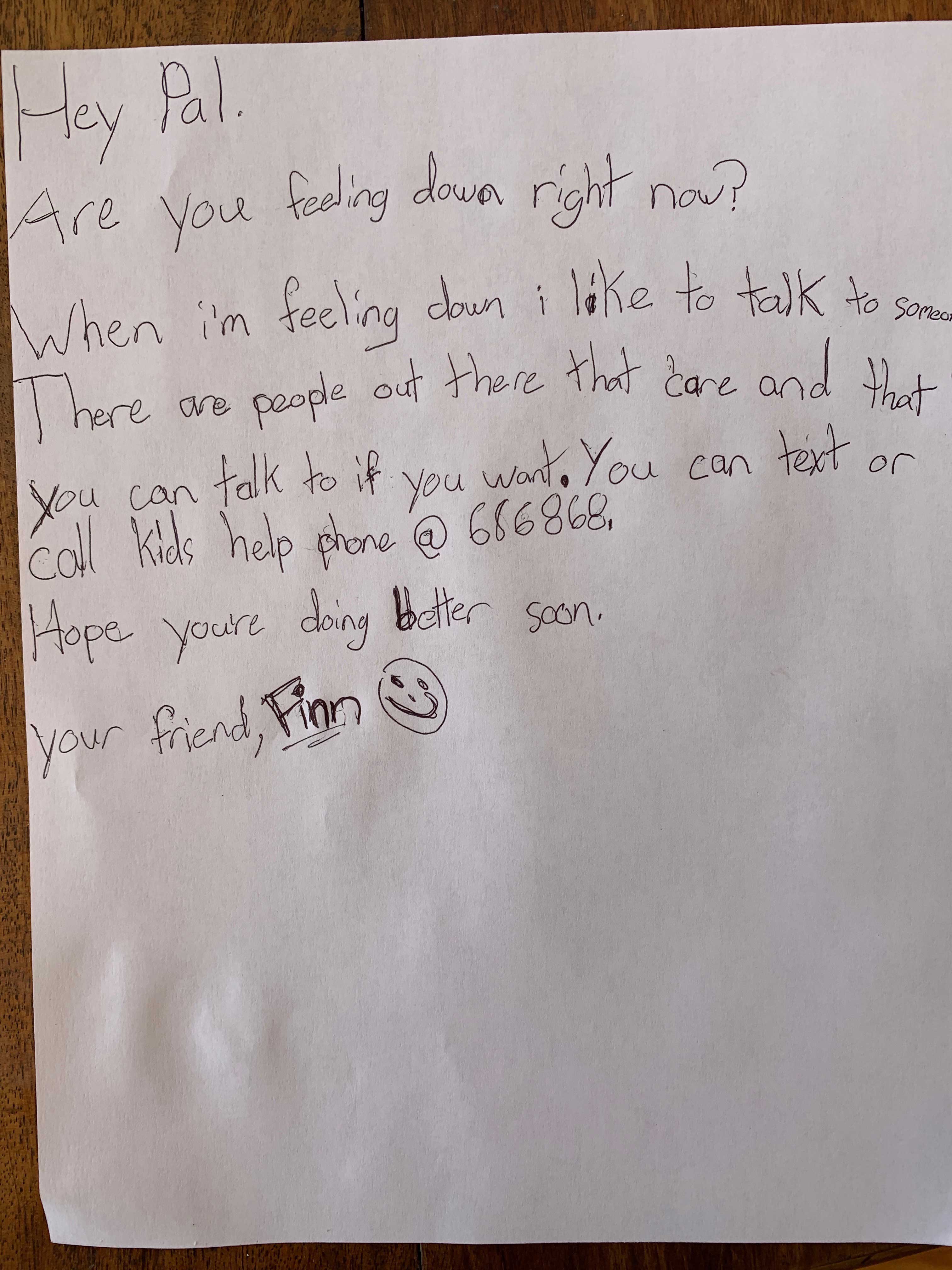 Letters of support from kids like you during COVID-14 - Kids Help