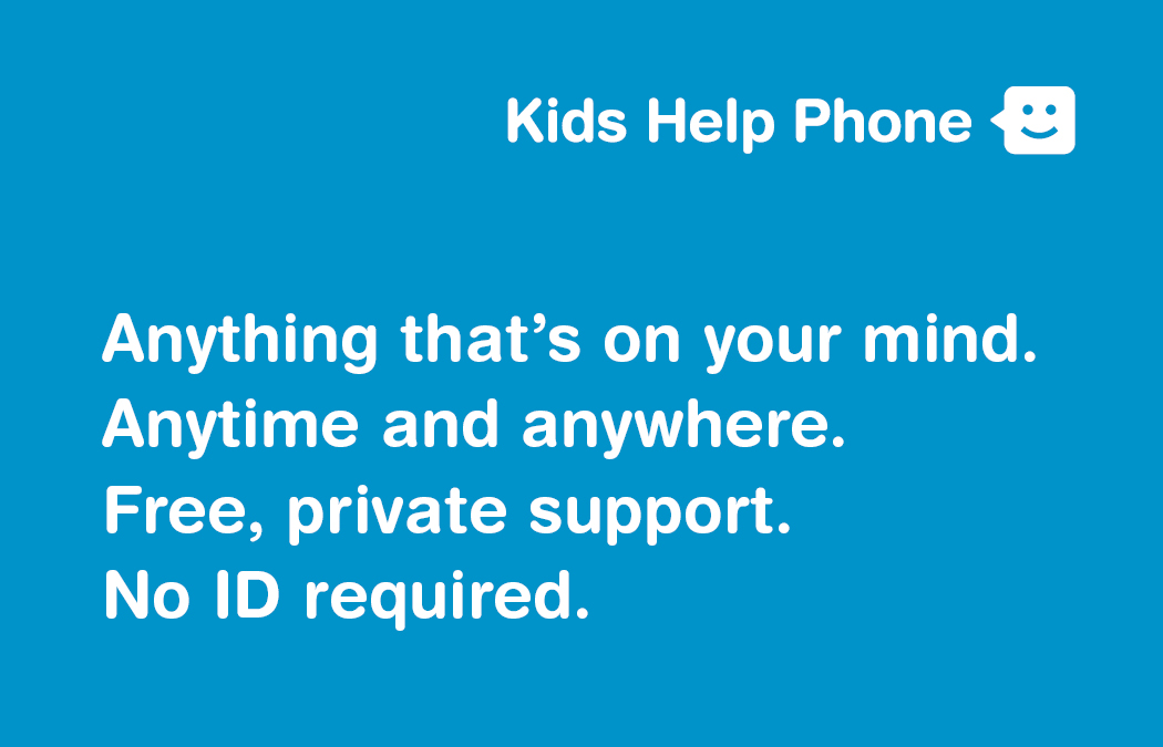 Kids Help Phone logo and info about newcomer support services