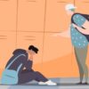 illustration teen bullying hallway school