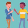 illustration teen friends greeting